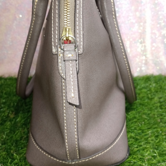 Like New, Dooney & Bourke Saffiano Leather Satchel, gray color - Picture 4 of 9